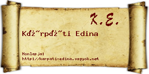 Kárpáti Edina névjegykártya