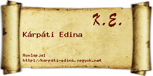 Kárpáti Edina névjegykártya